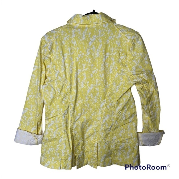 CABI #5160 Yellow Floral Field Jacket Blazer Size Small - Picture 5 of 7